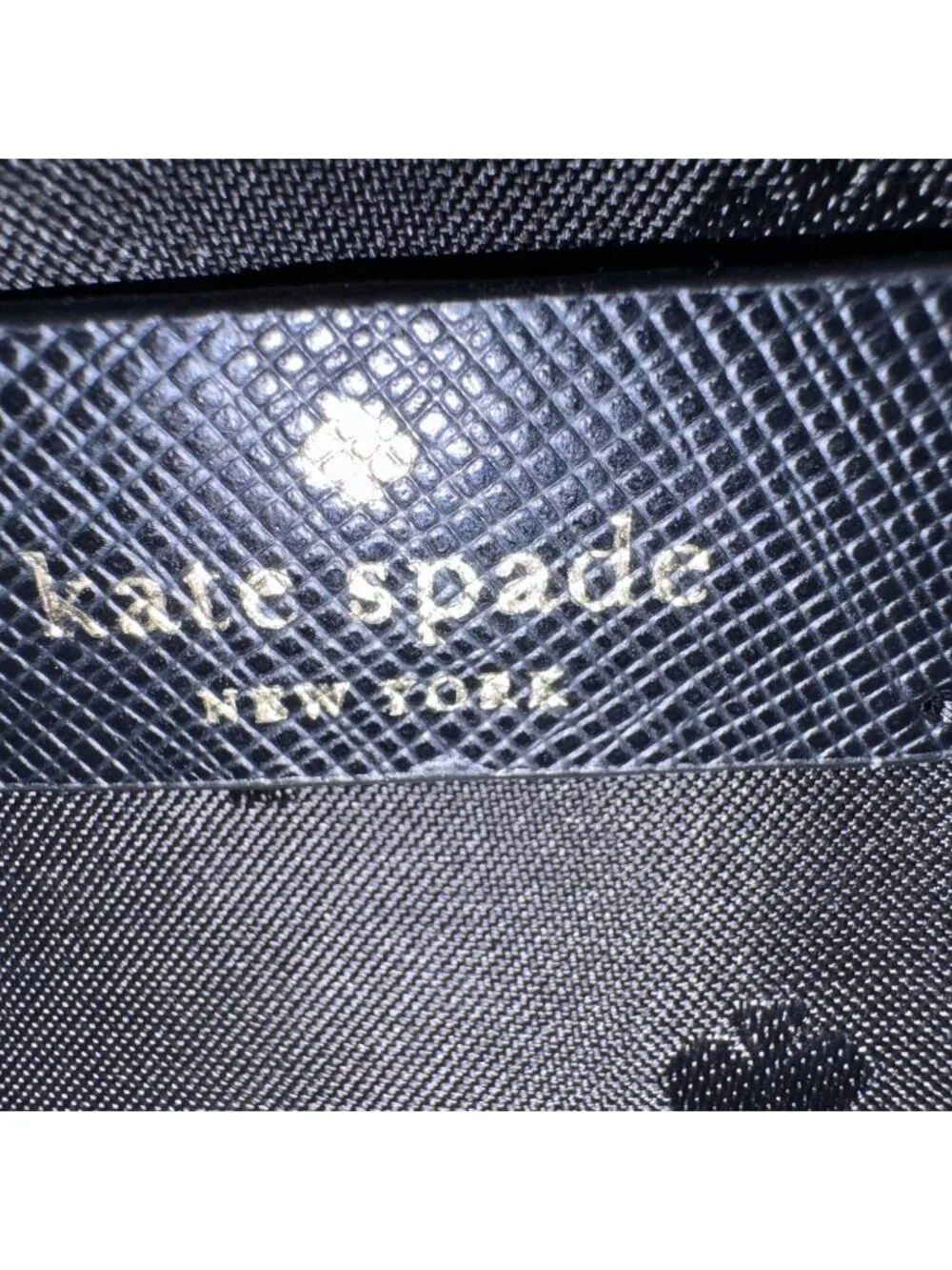 Kate Spade Black White Geometric Dot Satchel Crossbody Bag Leather Trim
